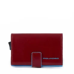 Portacarte PIQUADRO in Pelle e Alluminio con RFID in Pelle Colore Rosso - PP5649B2RBLR