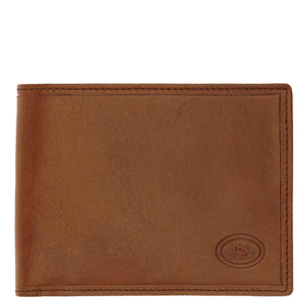 Portafoglio con Portamonete THE BRIDGE In Pelle Marrone linea Story Made in Italy