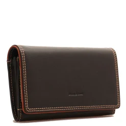 Portafoglio Donna con Bottone GIANNI CONTI in Pelle Nera