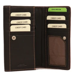 Portafoglio Donna con Bottone GIANNI CONTI in Pelle Nera