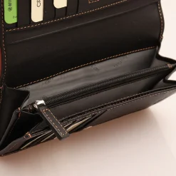 Portafoglio Donna con Bottone GIANNI CONTI in Pelle Nera