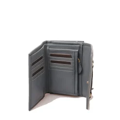 Portafoglio Donna con Bottone THE BRIDGE linea Bettina in Pelle Ceruleo