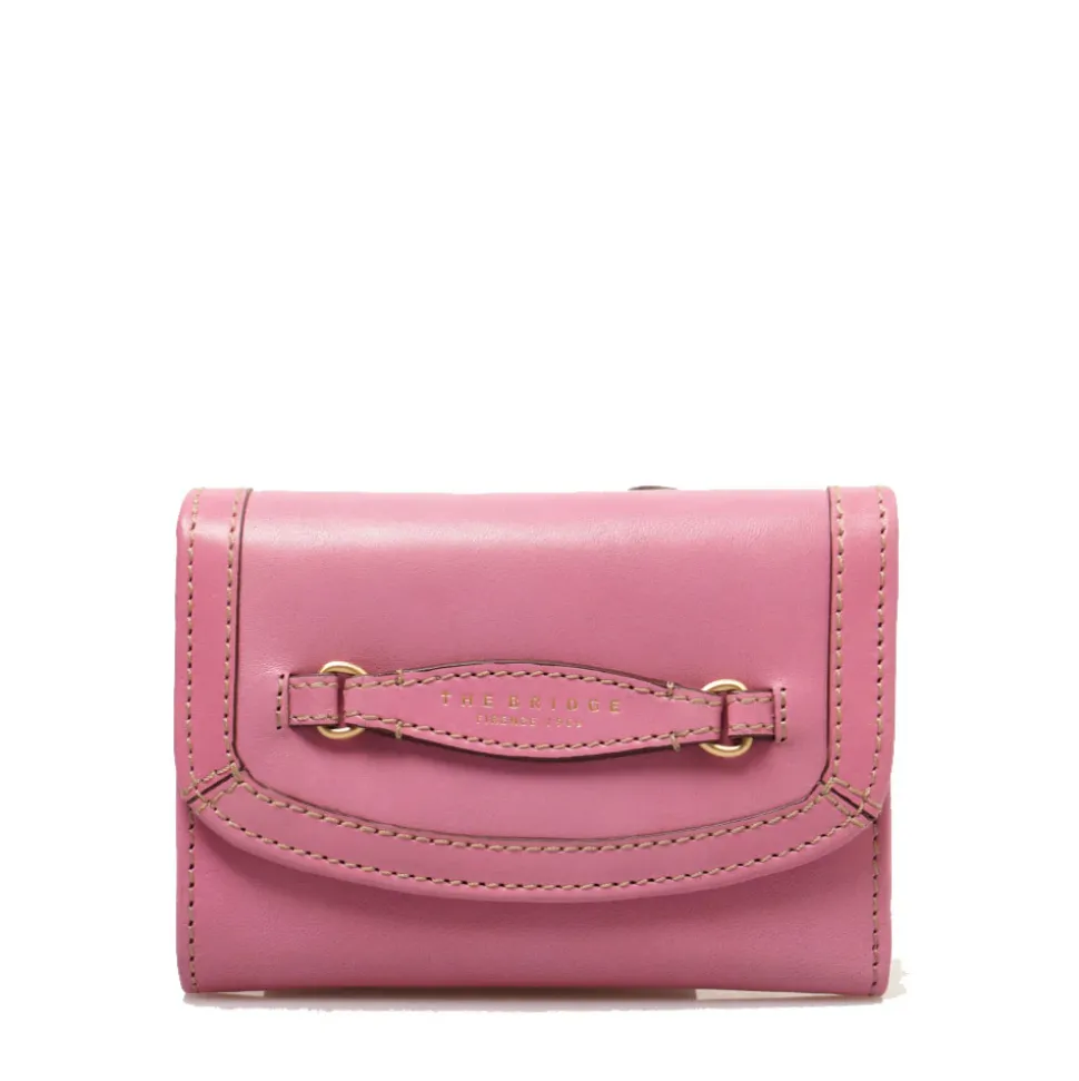 Portafoglio Donna con Bottone THE BRIDGE linea Bettina in Pelle Rosa Lipstick