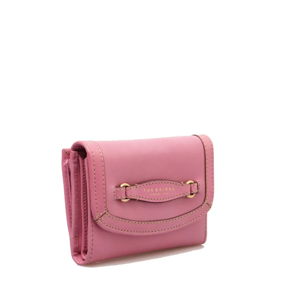Portafoglio Donna con Bottone THE BRIDGE linea Bettina in Pelle Rosa Lipstick