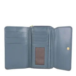 Portafoglio Donna Doppio Scomparto THE BRIDGE linea Story in Pelle color Ceruleo