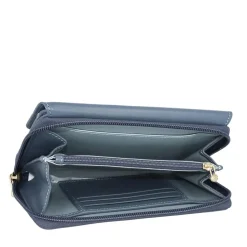 Portafoglio Donna Doppio Scomparto THE BRIDGE linea Story in Pelle color Ceruleo