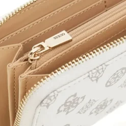 Portafoglio Donna GUESS Chiuso con Zip Linea Laurel colore White Logo