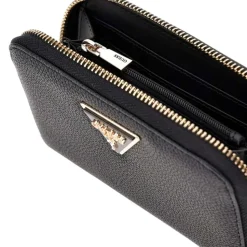 Portafoglio Donna GUESS Chiuso con Zip Linea Laurel Colore Nero Misura Media - BG8500140