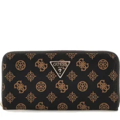 Portafoglio Donna GUESS Chiuso con Zip Linea Laurel colore Mocha Logo