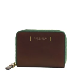 Portafoglio Donna Medio Zip Around THE BRIDGE linea Chiara in Pelle Marrone