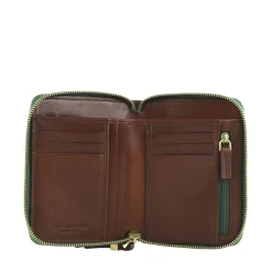 Portafoglio Donna Medio Zip Around THE BRIDGE linea Chiara in Pelle Marrone