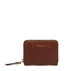 Portafoglio Donna Piccolo Zip Around THE BRIDGE linea Chiara in Pelle Marrone
