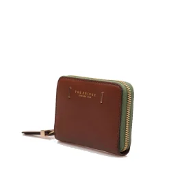 Portafoglio Donna Piccolo Zip Around THE BRIDGE linea Chiara in Pelle Marrone