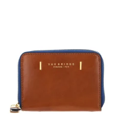 Portafoglio Donna Piccolo Zip Around THE BRIDGE linea Chiara in Pelle Cognac