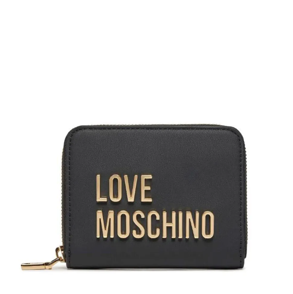 Portafoglio Donna Piccolo Zip Around LOVE MOSCHINO linea Bold Love Nero