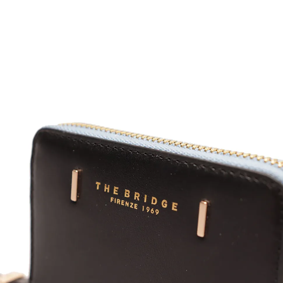 Portafoglio Donna Piccolo Zip Around THE BRIDGE linea Chiara in Pelle Nera