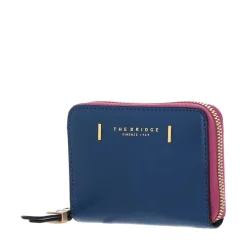 Portafoglio Donna Piccolo Zip Around THE BRIDGE linea Chiara in Pelle color Jeans