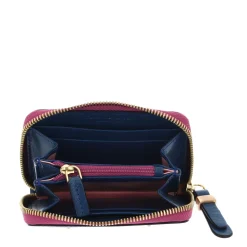 Portafoglio Donna Piccolo Zip Around THE BRIDGE linea Chiara in Pelle color Jeans