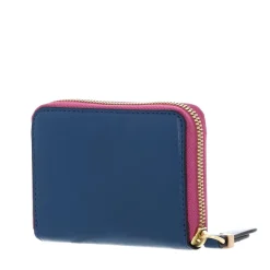 Portafoglio Donna Piccolo Zip Around THE BRIDGE linea Chiara in Pelle color Jeans