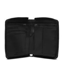 Portafoglio Donna Piccolo Zip Around Trapuntato LOVE MOSCHINO linea Quilted Nero con Logo Canna di Fucile