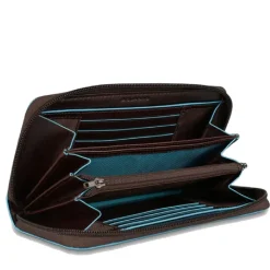 Portafoglio Donna Zip Around PIQUADRO In Pelle Rossa Linea Blue Square - PD3229B2R