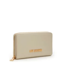 Portafoglio Donna Zip Around LOVE MOSCHINO Effetto Goffrato Avorio