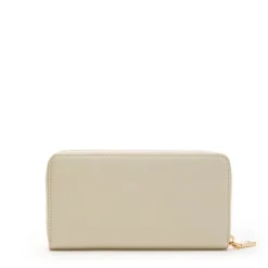 Portafoglio Donna Zip Around LOVE MOSCHINO Effetto Goffrato Avorio