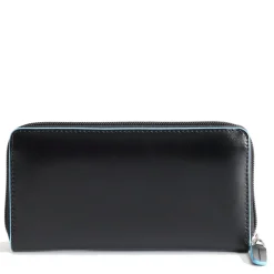 Portafoglio Donna Zip Around PIQUADRO In Pelle Nera Linea Blue Square - PD3229B2R