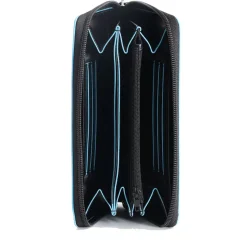 Portafoglio Donna Zip Around PIQUADRO In Pelle Nera Linea Blue Square - PD3229B2R