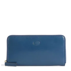 Portafoglio Donna Zip Around THE BRIDGE in Pelle Blu Jeans linea Story