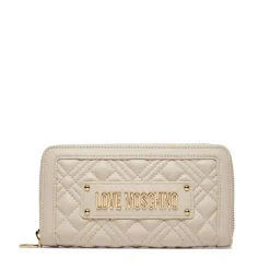 Portafoglio Donna Zip Around Trapuntato LOVE MOSCHINO linea Quilted Avorio