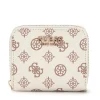 Portafoglio Piccolo GUESS Chiuso con Zip Linea Laurel Colore White Logo
