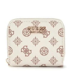 Portafoglio Piccolo GUESS Chiuso con Zip Linea Laurel Colore White Logo