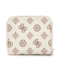 Portafoglio Piccolo GUESS Chiuso con Zip Linea Laurel Colore White Logo