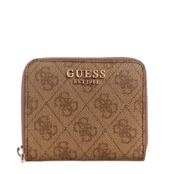 Portafoglio Piccolo GUESS Chiuso con Zip Linea Laurel Colore Latte Logo