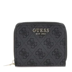 Portafoglio Piccolo GUESS Chiuso con Zip Linea Laurel Colore Coal Logo
