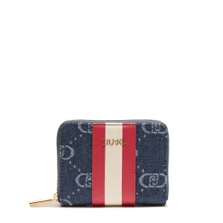 Portafoglio Piccolo Zip Around LIU JO in Denim Jacquard colore Blue Denim