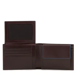 Portafoglio Uomo con Pattina e Portamonete PIQUADRO in Pelle Mogano Linea B2 Revamp- PU1392B2VR