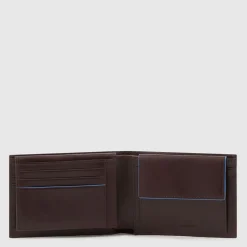 Portafoglio Uomo con Pattina e Portamonete PIQUADRO in Pelle Mogano Linea B2 Revamp- PU1392B2VR