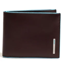 Portafoglio Uomo Piquadro In Pelle Mogano con Portacarte Orizzontale e Portamonete - PU1239B2R