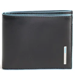 Portafoglio Uomo Piquadro In Pelle Nera con Portacarte Orizzontale e Portamonete - PU1239B2R