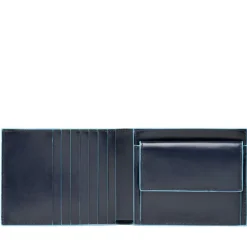Portafoglio Uomo Piquadro In Pelle Blu con Portacarte Orizzontale e Portamonete - PU1239B2R