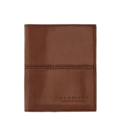 Portafoglio Verticale con Pattina e Portamonete THE BRIDGE linea Vespucci in Pelle Marrone