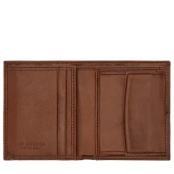 Portafoglio Verticale con Pattina e Portamonete THE BRIDGE linea Vespucci in Pelle Marrone