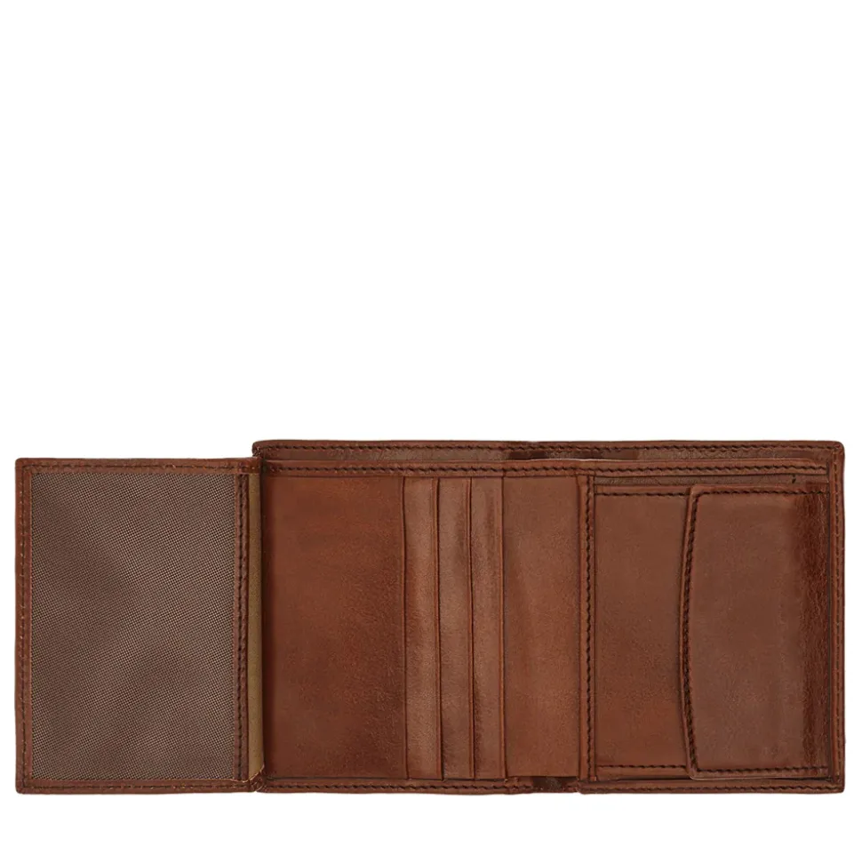 Portafoglio Verticale con Pattina e Portamonete THE BRIDGE linea Vespucci in Pelle Marrone