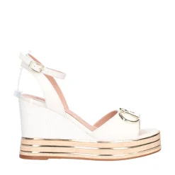 Sandali con Zeppa LIU JO Karen 01 in Pelle Bianca