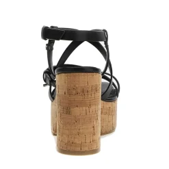 Sandali Donna GUESS con Tacco Linea Corke in Pelle Colore Nero