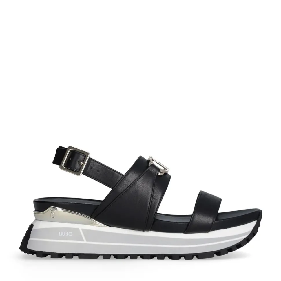 Sandali Donna LIU JO Maxi Wonder Sandal 30 in Pelle Nera