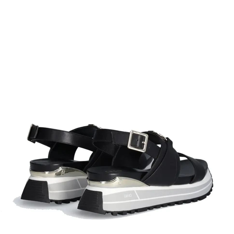 Sandali Donna LIU JO Maxi Wonder Sandal 30 in Pelle Nera