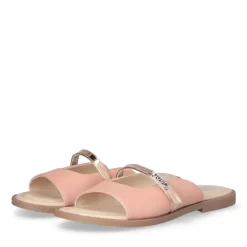 Sandali Flat LIU JO Amira 933 stampa Saffiano color Pesca con Cinturino Rose Gold